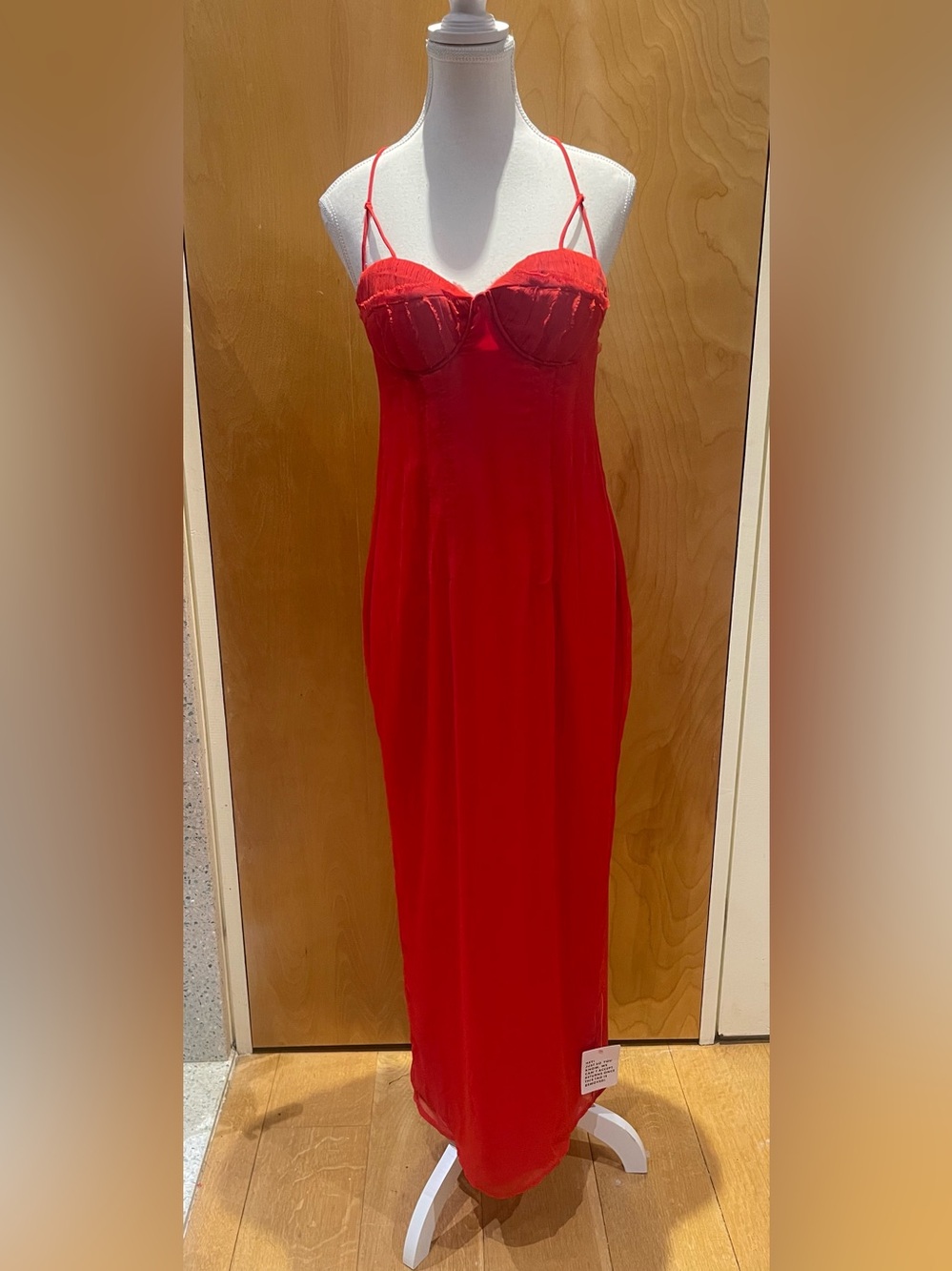 ASOS Design red maxi dress with corset top size 8